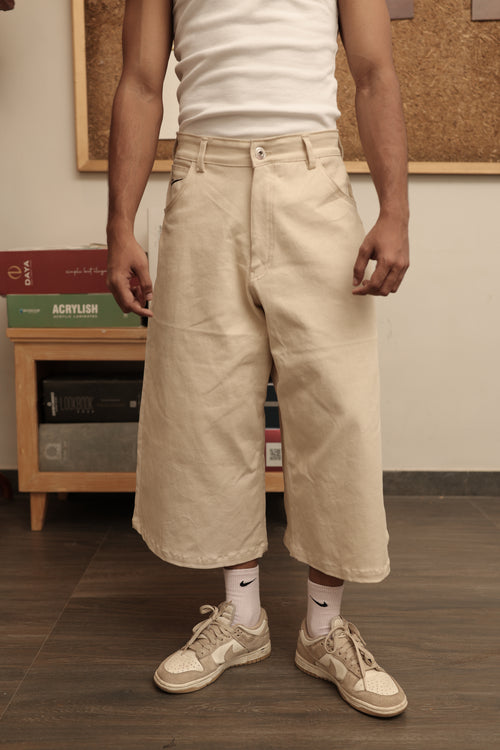 Beige Denim Jorts
